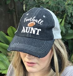 Football Aunt Embroidered Baseball Hat by CocomoSoul on Etsy