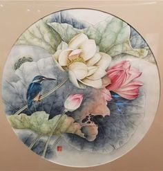 Fancy Painting, Lotus Flower Pictures, Lotus Flower Art, Peacock Wall Art, Pichwai Paintings, Eastern Art, Japanese Woodblock Printing, Vintage Poster Art, Flower Art Painting