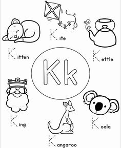 the letter k worksheet with animals and letters to learn how to read it