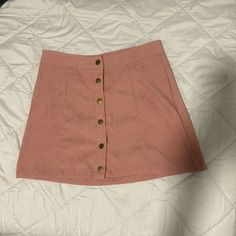 Nwt Large Pink Corduroy Button Up Skirt. Super Cute And Versatile For All Seasons Shein Skirts, Pink Corduroy, Button Up Skirts, All Seasons, Mini Skirt, Womens Skirt, Button Up, Mini Skirts, Super Cute