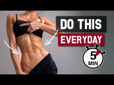 a woman showing off her muscles with the words do this everyday 5 min on it