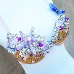 mermaid rave bra on Etsy, $90.00 Bling Bra, Little Mermaid Costume, Woman Cosplay, Trims Fashion, Bustle Skirt, High Fashion Makeup, Edm Outfits