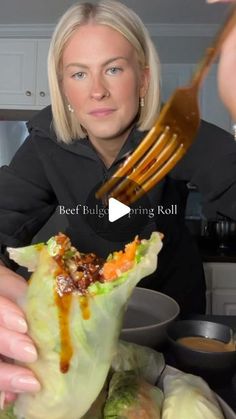 Beef Bulgogi Spring Roll, Bulgogi Spring Rolls, High Protein Summer Rolls, Spring Roll Lunch Ideas, Ground Beef Spring Rolls, Low Calorie Spring Rolls, Protein Spring Rolls, High Protein Spring Rolls, High Protein Asian Recipes