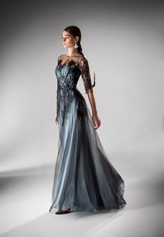 High Lady Of The Night Court Dress, Dark Queen, Night Court, Character Aesthetics, Fantasy Dresses, Blue Wedding Dresses, Lady Fashion, Fantasy Gowns, Dress Inspo