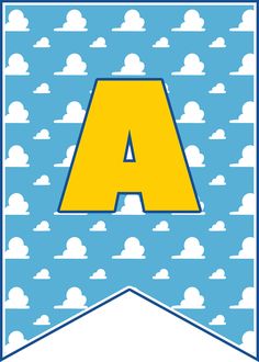 the letter a with clouds in the background