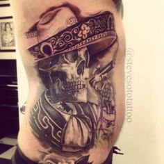 Mexican Revolution Tattoo, Revolution Tattoo Ideas, Charro Tattoo, Steve Soto, Revolution Tattoo, Mexican Skull Tattoos, Aztec Tattoos