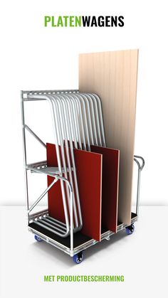 a metal rack filled with lots of folders