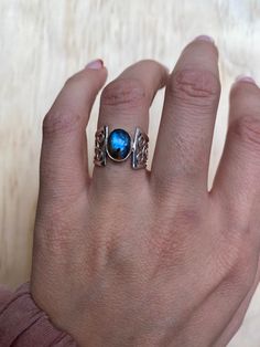 Sterling Silver Labradorite Ring Size 5.5 Pink Moonstone, Larimar Rings, Labradorite Ring, Moonstone Ring, Turquoise Stone, Jewelry Care, Sapphire Ring, Moonstone, Labradorite