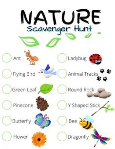 the nature scavenger hunt is an easy way to help kids learn how to use it