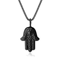 PRICES MAY VARY. Hamsa hand/Hand of hamsa pendant: 1.3*1*0.35"(3.4*2.6*0.9cm) Black Obsidian Black Stainless Steel Box Chain: 20"(50cm) Protection Amulet: This Hamsa hand pendant necklace is not only a fashion jewelry, but also be an amulet, which could give you protection Gems Properties: Obsidian is said to impel us to grow while still lending support, shield you from affecting by malignant energies and also help to keep your thoughts positive Customer Service: This hamsa hand necklace comes w Black Obsidian Necklace, Hamsa Hand Necklace, Black Obsidian Stone, Obsidian Necklace, Hand Pendant, Hamsa Pendant, Obsidian Stone, Hand Necklace, Protection Amulet