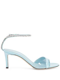 Diamond Heels, Blue Heels, Blue Sandals, Open Toe Sandals, Crystal Embellishment, Pump Sandals, Mid Heel, Pump Shoes, Giuseppe Zanotti