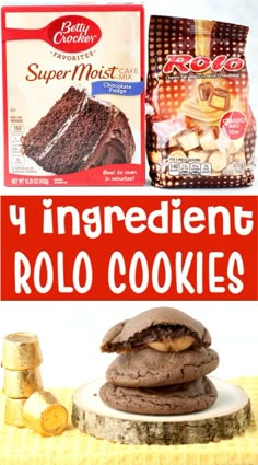 the ingredients for chocolate cookies are shown in this collage