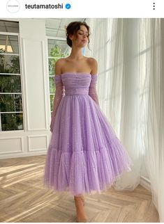 Shorter Prom Dresses, Lavender Gowns Elegant, Prom Dress With Gloves, Ankle Length Prom Dress, Lilac Midi Dress, Mode Ab 50, Dress Gala, Midi Prom Dress, Graduation Party Dresses