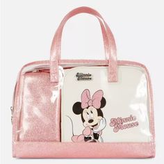 Nwt 3 Minnie Mouse Bags (Big Clear Bag, Glittery Pink Bag, And The White Bag) Beautiful Gift Set For A Minnie Mouse Lover Disneyxprimark Exclusive!!! Open To Reasonable Offers! Minnie Mouse Makeup, Disney Makeup Bag, Mouse Makeup, Minnie Mouse Bag, Disney Time, Cream Bag, Minnie Mouse Outfits, Travel Bag Set, Glitter Bag