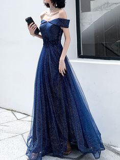 Dark Blue Ball Gown, Midnight Blue Prom Dresses, Dark Blue Gown, Blue Wedding Party, Midnight Blue Dress, Tulle Long Prom Dress, Burgundy Homecoming Dresses, Blue Ball Gowns, Dark Blue Dress