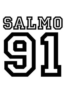 a black and white photo with the number 19 in it's center, which reads salmo 91