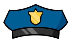 a blue police hat with a yellow star on it