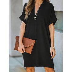 Season:Summer; Fabric:Polyester; Sleeve Length:Short Sleeve; Look After Me:Machine wash; Gender:Women's; Style:Streetwear; Elasticity:Micro-elastic; Occasion:Date,Street,Work,Gift; Fit Type:Regular Fit; Dresses Type:Casual Dress,Plain Dress,Summer Dress; Design:Ruched; Neckline:V Neck; Listing Date:12/25/2023; Bust:; Length:; Fit US Size:; Fit UK Size:; Fit EU Size:; Dress Length Type:Mini Dress; Print Type:non-printing Loose Mini Dress, Loose Midi Dress, Solid Color Dress, Half Sleeve Dresses, Maxi Robes, Straight Dress, Fit Dress, Loose Dress, Types Of Skirts