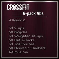 the crossfit 6 - pack abs workout plan is shown in black and white