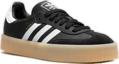 Black Three Stripes Sneakers For Skateboarding, Classic Black Skate Shoes With Three Stripes, Classic Black Sneakers With Three Stripes, Black Leather Skate Shoes With Three Stripes, Adidas Black Custom Sneakers With Vulcanized Sole, Samba Black, Adidas Samba Black, Black White Sneakers, Black And White Sneakers