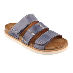 Taos Tremendous Slide Sandal (Women) - Dark Blue Sandals - Slide - The Heel Shoe Fitters Crosses Decor, Taos, Stitching Leather, Sandal Women, Hook And Loop, Sandal Espadrille, Slide Sandals, Tao, Womens Sandals