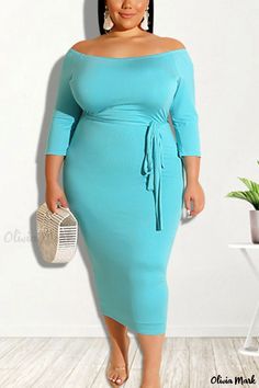 Olivia Mark - Off-the-Shoulder Casual Dress with Patchwork Bandage Detail for Plus Size Women Steps Dresses, Skirt Plus Size, Fitted Maxi Dress, Marine Uniform, Bandage Skirt, Patchwork Skirt, Patchwork Dress, Mid Dresses, Skirt Design