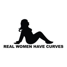 a woman sitting on the ground with her legs crossed in front of her body and words that say real women have curves