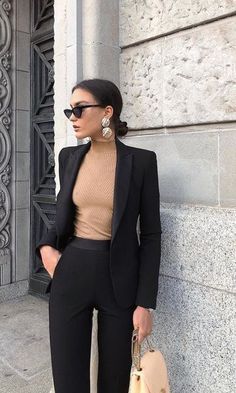 Winter Business Outfits, Classy Yet Trendy, Blazer Outfit, Professional Attire, Interview Outfit, Black Suit, Pretty Style