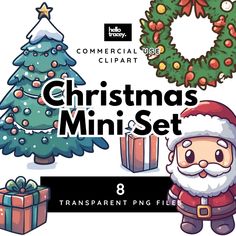 christmas mini set 8 transparent png files