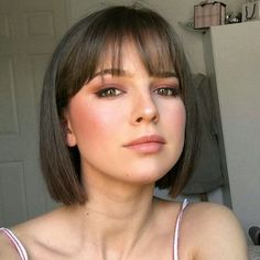 Brunette Bob Haircut, Latest Bob Hairstyles, Brunette Bob, Bob Hairstyles With Bangs, Cute Short Haircuts, Penteado Cabelo Curto, Cute Hairstyles For Short Hair, Short Hairstyle