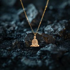 Find peace and enlightenment with our gold Buddha pendant, exquisitely crafted in the USA. Symbolizing serenity, wisdom, and spiritual awakening, each piece is a sanctuary of calm and reflection. PENDANT INFORMATIONThis pendant is made of real, solid gold.• Made in USA• Material: 14k or 18k solid gold• Finish: polished• Height: 1.25" (31,5 mm) x Width: 0.92" (23,5 mm)• Pendant weight: approx. 6 grams (14k)• Bail: fits up to 4 mm chains• Solid back, not hollow• A certificate of authenticity is included• Delivered in our elegant jewelry box, making it the perfect gift Shipping: All of our orders are custom-made. Please allow approximately 3 weeks for production and shipping. Shipping includes a tracking number and signature confirmation. The production timeline is an estimate and may fluctua Spiritual Hallmarked Necklaces, Spiritual Yellow Gold Jewelry For Meditation, Yellow Gold Spiritual Necklace With Si Clarity, Spiritual Gold Jewelry For Meditation, Gold Jewelry For Blessing Events, Spiritual Pendant Necklace In Recycled Gold, Gold Plated Spiritual Jewelry For Blessing, Spiritual Yellow Gold Necklaces For Meditation, Yellow Gold Spiritual Necklaces For Meditation