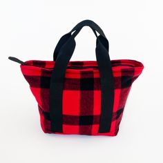 Wool bucket tote bag Bucket Tote Bag, Bucket Tote, More Travel, Travel Storage, Zipper Top, Key Holder, Inside Pocket, Red Green, Carry On