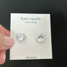 Nwt Ships Same Day! From The Brilliant Statements Collection Silver Tone; Cz 0.5"L Post Back Closure With Signature Spade Clutch Photo May Have Been Enlarged And/Or Enhanced Imported ?’S Put In Bundle My Acct Doesn’t Let Me Reply Below In Comments Only Bundle Silver Kate Spade Earrings Gift, Kate Spade Jewelry, Crystal Stud Earrings, Girly Jewelry, Kate Spade New York, Silver Color, Cubic Zirconia, Kate Spade, Silver Tone