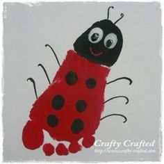 a drawing of a ladybug with black spots on it's body and legs