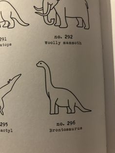 an open book with drawings of dinosaurs