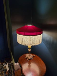 a lamp that is on top of a table