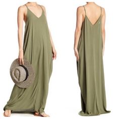 This Timeless Silhouette Has A Flattering V-Neckline In Front And Back That Flows Gracefully Into A Stylish Maxi Length With A Relaxed, Straight Fit And Favorite Pockets. Effortless Knit With Adjustable Straps In This Sunlit Shade Of Goldenrod Makes This Dress Fit For A Modern Goddess. *Due To Lighting And Differences In Monitors, Actual Colors May Vary Slightly From What Appears Online. Bust Laying Flat On One Side S 17 M 18 L 19 Xl 20 Length S 58 M 59 L 60 Xl 60.5 Poly/Rayon/Spandex Casual Khaki V-neck Dress, Casual Khaki Maxi Dress For Vacation, Casual Khaki Beach Dress, Casual V-neck Unlined Maxi Dress, Khaki V-neck Vacation Dress, Spring Khaki Maxi Dress For Beach, Khaki Maxi Dress For Beach And Spring, Spring Beach Khaki Maxi Dress, Khaki V-neck Dress For Day Out