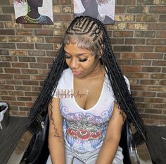 Fulani Braids With Dramatic Edges, Freestyle Braids In The Front Knotless In The Back, Freestyle Boho Fulani Braids, Braid Designs For Kids, Trending Fulani Braids, Fluffy Edges With Braids, New Braids Hairstyles 2023, Fulani Braids With Curls At The End, New Braid Styles 2023