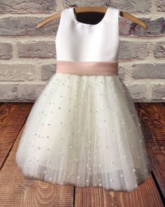 GRETA PEARLS Tulle Flower Girl Dress Blush Dress Wedding Bridesmaid Dress ,girls Fancy Gown, Long Girl Outfit, Beautiful Ankle Garment, - Etsy Ivory Flower Girl Dress, Tulle Flower Girl Dress, Cheap Flower Girl Dresses, Wedding Dresses Blush, Blush Dress, Ivory Flower Girl, Ivory Flower Girl Dresses, Fancy Gowns, Ivory Flower