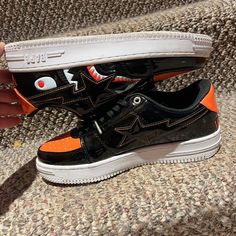 Only Worn A Handful Of Times No Creases Bape Shoes, Black Orange, Mens Shoes Sneakers, Orange Black, Men's Shoes, Shoes Sneakers, Man Shop, Orange, Sneakers