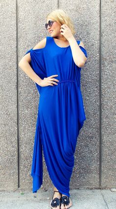 Maxi Plus Size Kaftan / Asymmetrical Plus Size Dress / by Teyxo Dress Extravagant, Long Dres, Plus Size Kaftan, Women Cotton Dress, Party Dress Women, Denim Maxi Dress, Dress Shirts For Women, Draped Dress, Dress Gift