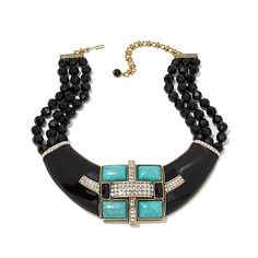 Heidi Daus "Daus Diva" Crystal and Enamel Necklace Ann Marie, Enamel Necklaces, Necklaces Jewelry, Drop Necklace, Black Beads, Metal Jewelry