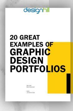 the book cover for 20 great examples of graphic design portfolios, with an image