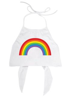 Layered Twice for extra coverage. Features a high neck & back tie. - Color: White - Made in USA - Triple washed for that soft vintage feel. Gay Pride Parade, White Halter Top, Pride Outfit, Cute Fall Outfits, Lgbtq Pride, Rave Outfits, Cool Tees, Halter Neck, Halter Top