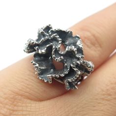 Great vintage condition.  925 Sterling Silver Vintage Brutalist Adjustable Ring Size 4.25  Weight: 6.1g   WELCOME TO PAWN SHOP We are an actual pawn shop and have been in business for over 25 years. Since 1990, our establishment has been serving a variety of clients by providing them with short term cash solutions and options of liquidity regarding their treasured heirlooms. Acknowledging that today′s customers are very sophisticated and are looking for a variety of investments, our acquisitions Modernist Hand-cast Sterling Silver Jewelry, Hand Cast Modernist Jewelry For Gifts, Modernist Hand Cast Jewelry As Gift, Modernist Hand-cast Jewelry For Gifts, Brutalist Ring For Anniversary, Brutalist Style Anniversary Ring, Modernist Gift Rings Stamped 925, Formal Hand Cast Sterling Silver Rings, Modernist Hand Cast Sterling Silver Rings