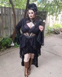 Gold goth is such a vibe 🖤 🖤 Skirt and bodysuit from @killstar Lace top my fiance bought me Belt from @nocturnalgardenatelier Necklace from @luciferothica Choker and boots from @hadesfootwear #gothoutfitoftheday #gothoutfitinspo #plussizegoth #curvygoth #curvygothgirl #romanticgothoutfit #romanticgoth #romanticgothicfashion #romanticgothstyle #romanticgothic #gothic #gothgirl #gothsofinstagram #fyp Goth Outfit Inspiration, Romantic Goth Outfits, Gothic Fits, Gold Goth, Goth Girlfriend, Hippie Goddess, Monster High Aesthetic