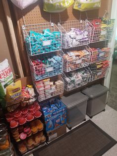 Use hanging baskets and basket carts to organize an easy grab and go system for school snacks and lunches Snack Shack Ideas Concession Stands, Snack Shack Ideas, Concession Stand Organization, Panty Organization, Concession Stands, Snack Display, Dream Pantry, Snack Station