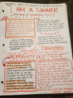 Bible journaling and Bible Study notes on sin, what it means to be a sinner. Bible Journaling Notes, In My Bible, My Bible, The Holy Spirit, Online Group, 1 John, Study Notes, Bible Journaling