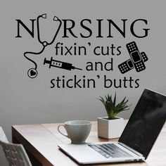 Wall Decal Nursing Fixing Cuts Nurses Day Quotes, Nursing Station, Vinyl Wall Words, Nurse Decals, Vinyl Wall Lettering, Wall Lettering