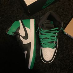 Men Jordan 1 Size 9 In Good Condition, Only Worn Maybe 2 Times. Nike Shoes Jordans, Nike Green, Jordan Shoes, Jordan 1, Mens Shoes Sneakers, Nike Men, Nike Shoes, Shoes Sneakers, Men's Shoes